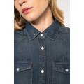 Camisa vaquera manga larga mujer