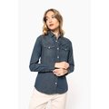 Camisa vaquera manga larga mujer