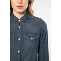Camisa vaquera manga larga mujer