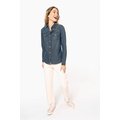 Camisa vaquera manga larga mujer