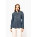 Camisa vaquera manga larga mujer