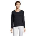 Camiseta Ajustada Manga Larga Mujer Azul Mar XXL