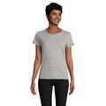 Camiseta Ajustada Mujer Algodón Orgánico Gris Jaspeado S