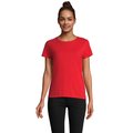 Camiseta Ajustada Mujer Algodón Orgánico Rojo Brillante Xxl