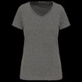 Camiseta algodón chica cuello pico Grey Heather L