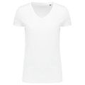 Camiseta algodón chica cuello pico White M