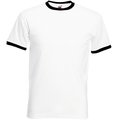 Camiseta de algodón con cuello contrastado White / Black XL