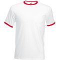 Camiseta de algodón con cuello contrastado White / Red 3Xl