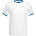 Camiseta de algodón con cuello contrastado White / Royal Blue L