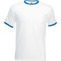 Camiseta de algodón con cuello contrastado White / Royal Blue Xl