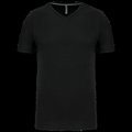 Camiseta de algodón con cuello de pico Black 4XL