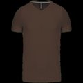 Camiseta de algodón con cuello de pico CHOCOLATE S