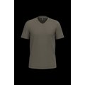 Camiseta de algodón con cuello de pico Dark Khaki L