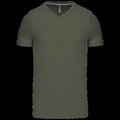 Camiseta de algodón con cuello de pico Dark Khaki M