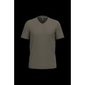 Camiseta de algodón con cuello de pico Dark Khaki S