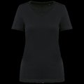 Camiseta algodón cuello pico mujer Black XS