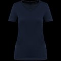 Camiseta algodón cuello pico mujer Deep Navy Xs