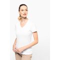 Camiseta algodón cuello pico mujer