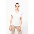 Camiseta algodón cuello pico mujer
