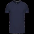 Camiseta de algodón con cuello de pico Navy M