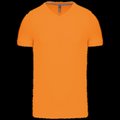 Camiseta de algodón con cuello de pico Orange S