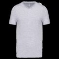 Camiseta de algodón con cuello de pico Oxford Grey L
