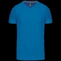 Camiseta de algodón con cuello de pico Tropical Blue M