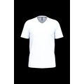 Camiseta de algodón con cuello de pico White Xl