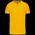 Camiseta de algodón con cuello de pico Yellow L