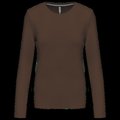 Camiseta algodón de manga larga mujer CHOCOLATE M