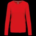 Camiseta algodón de manga larga mujer Red S