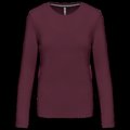 Camiseta algodón de manga larga mujer Wine S
