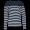 Camiseta de algodón marinera de manga larga Navy / White Stripes XL