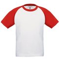 Camiseta Baseball niños algodón White / Red 3/4 Ans