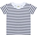 Camiseta de bebé a rayas de algodón White / Oxford Navy 6/12M