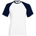 Camiseta de Béisbol Cuello y Mangas Contrastadas White / Deep Navy S