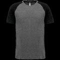 Camiseta bicolor Cuello redondo Grey Heather / Black Heather XXL