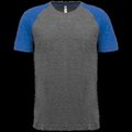 Camiseta bicolor Cuello redondo Grey Heather / Sporty Royal Blue Heather S