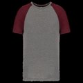 Camiseta bicolor Cuello redondo Grey Heather / Wine Heather XL