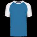 Camiseta bicolor manga corta hombre Aqua Blue / White Xxl
