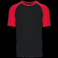 Camiseta bicolor manga corta hombre Black / Red M