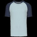 Camiseta bicolor manga corta hombre Ice Blue / Denim S
