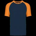 Camiseta bicolor manga corta hombre Navy / Orange XL