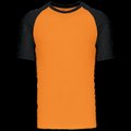 Camiseta bicolor manga corta hombre Orange / Black XL
