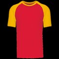 Camiseta bicolor manga corta hombre Red / Yellow L