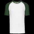 Camiseta bicolor manga corta hombre White / Forest Green XL