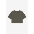 Camiseta crop mujer 100% algodón Military Green S