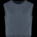 Camiseta crop top sin mangas Washed Mineral Grey M