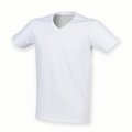 Camiseta cuello de pico hombre White L