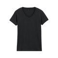 Camiseta cuello de pico para mujer de corte entallado Black XXL